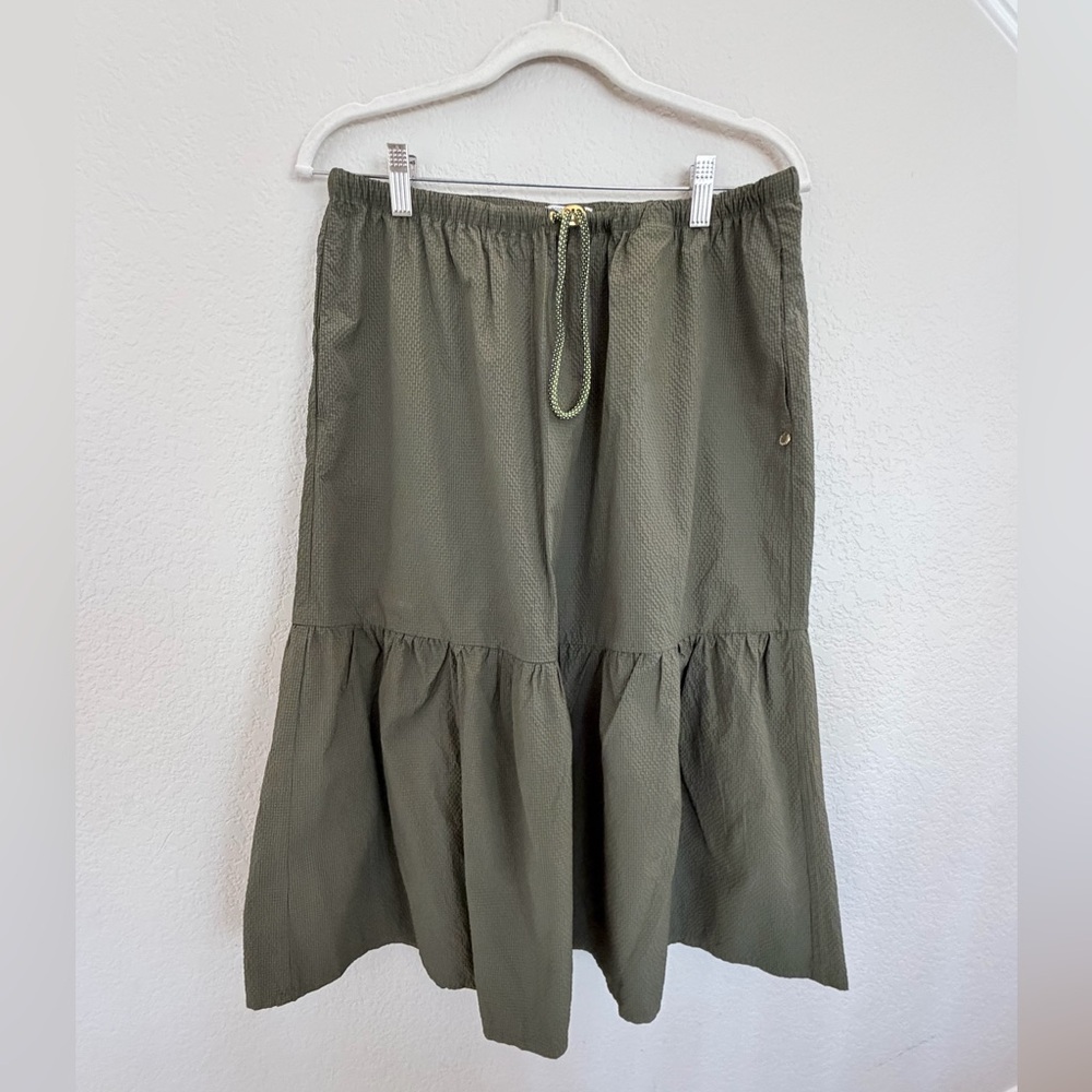 Scotch & Soda Olive Tiered Midi Skirt